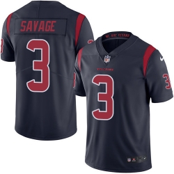 Youth Nike Texans #3 Tom Savage Navy Blue Stitched NFL Limited Rush Jersey