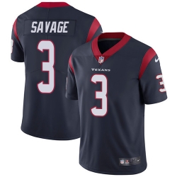 Youth Nike Texans #3 Tom Savage Navy Blue Team Color Stitched NFL Vapor Untouchable Limited Jersey