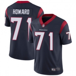 Youth Texans 71 Tytus Howard Blue Stitched Football Vapor Untouchable Limited Jersey