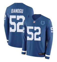 Colts 52 Ben Banogu Royal Blue Team Color Men Stitched Football Limited Therma Long Sleeve Jersey