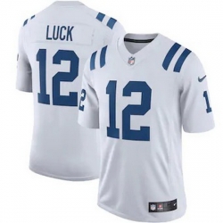 Indianapolis Colts 12 Andrew Luck Men Nike White Vapor Limited Team Jersey