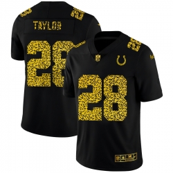 Indianapolis Colts 28 Jonathan Taylor Men Nike Leopard Print Fashion Vapor Limited NFL Jersey Black