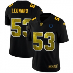 Indianapolis Colts 53 Darius Leonard Men Black Nike Golden Sequin Vapor Limited NFL Jersey