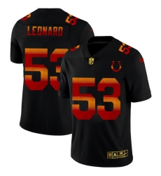 Indianapolis Colts 53 Darius Leonard Men Black Nike Red Orange Stripe Vapor Limited NFL Jersey