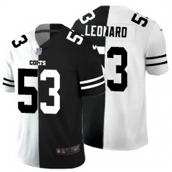 Indianapolis Colts 53 Darius Leonard Men Black V White Peace Split Nike Vapor Untouchable Limited NFL Jersey
