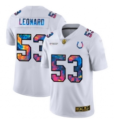 Indianapolis Colts 53 Darius Leonard Men White Nike Multi Color 2020 NFL Crucial Catch Limited NFL Jersey