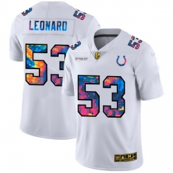 Indianapolis Colts 53 Darius Leonard Men White Nike Multi Color 2020 NFL Crucial Catch Limited NFL Jersey