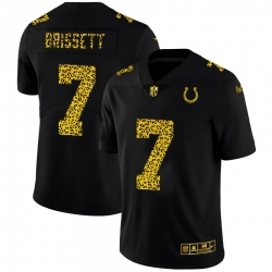 Indianapolis Colts 7 Jacoby Brissett Men Nike Leopard Print Fashion Vapor Limited NFL Jersey Black