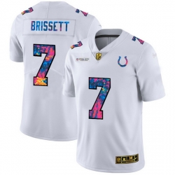 Indianapolis Colts 7 Jacoby Brissett Men White Nike Multi Color 2020 NFL Crucial Catch Limited NFL Jersey