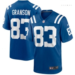 Men Indianapolis 83 Colts Indianapolis Colts Kylen Granson Blue Limited Jersey