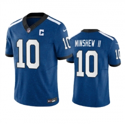 Men Indianapolis Colts 10 Gardner Minshew Royal 2023 F U S E Indiana Nights Limited Stitched Football Jersey