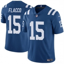 Men Indianapolis Colts 15 Joe Flacco Blue Vapor Limited Stitched Football Jersey