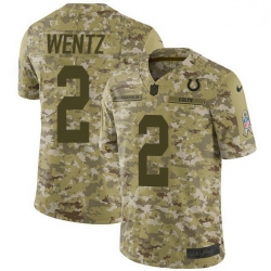 Men Indianapolis Colts 2 Carson Wentz Camo Men Stitched NFL Limited 2018 Salute To Service Jersey