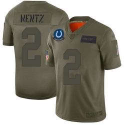 Men Indianapolis Colts 2 Carson Wentz Camo Men Stitched NFL Limited 2019 Salute To Service Jersey