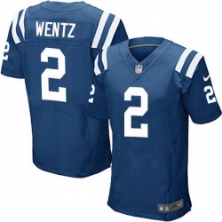 Men Indianapolis Colts 2 Carson Wentz Royal Blue Team Color Men Stitched NFL Vapor Untouchable Elite Jersey