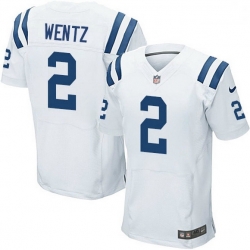 Men Indianapolis Colts 2 Carson Wentz White Men Stitched NFL New Elite Jersey