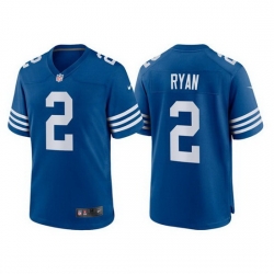Men Indianapolis Colts 2 Matt Ryan Blue Stitched Football jersey