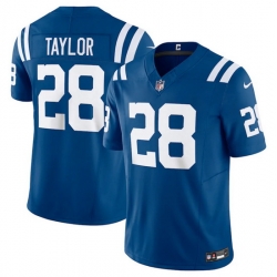 Men Indianapolis Colts 28 Jonathan Taylor Blue 2023 F U S E Vapor Untouchable Stitched Football Jersey