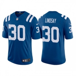 Men Indianapolis Colts 30 Phillip Lindsay Blue Stitched Football Jersey