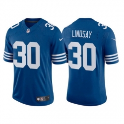 Men Indianapolis Colts 30 Phillip Lindsay New Blue Stitched Football Jersey