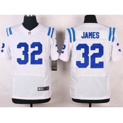 Men Indianapolis Colts #32 Edgerrin James White Retired Player NFL Nike Elite Jersey