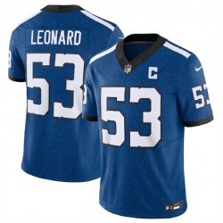 Men Indianapolis Colts 53 Shaquille Leonard Royal 2023 F U S E Indiana Nights Limited Stitched Football Jersey