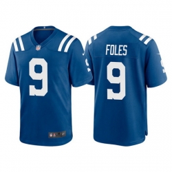 Men Indianapolis Colts 9 Nick Foles Royal Stitched Game Jerseyy