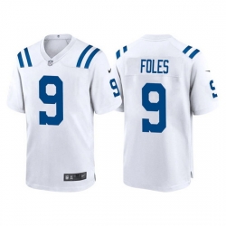 Men Indianapolis Colts 9 Nick Foles White Stitched Game Jersey