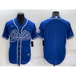 Men Indianapolis Colts Blank Royal Cool Base Stitched Baseball Jersey