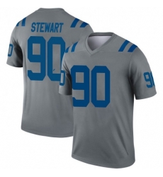 Men Indianapolis Colts Grover Stewart 90 Legend Grey Sitched NFL Limited Jersey