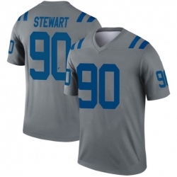 Men Indianapolis Colts Grover Stewart 90 Legend Grey Sitched NFL Limited Jersey