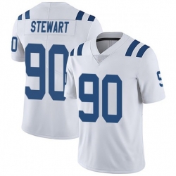 Men Indianapolis Colts Grover Stewart 90 White Vapor Sitched NFL Limited Jersey