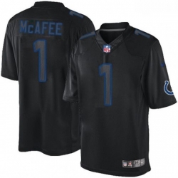 Men Nike Indianapolis Colts 1 Pat McAfee Limited Black Impact NFL Jersey