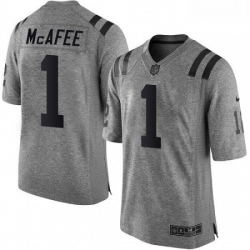 Men Nike Indianapolis Colts 1 Pat McAfee Limited Gray Gridiron NFL Jersey