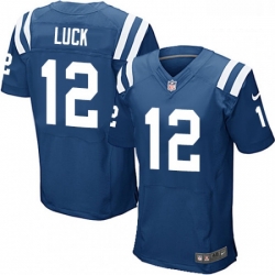 Men Nike Indianapolis Colts 12 Andrew Luck Elite Royal Blue Team Color NFL Jersey
