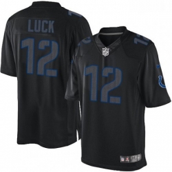 Men Nike Indianapolis Colts 12 Andrew Luck Limited Black Impact NFL Jersey