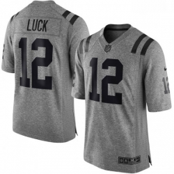 Men Nike Indianapolis Colts 12 Andrew Luck Limited Gray Gridiron NFL Jersey