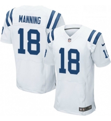 Men Nike Indianapolis Colts 18 Peyton Manning Elite White NFL Jersey