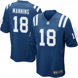 Men Nike Indianapolis Colts 18 Peyton Manning Game Royal Blue Team Color NFL Jersey