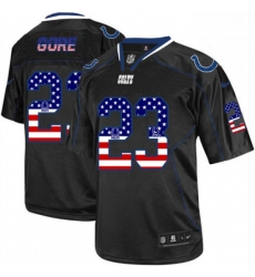 Men Nike Indianapolis Colts 23 Frank Gore Elite Black USA Flag Fashion NFL Jersey