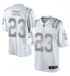 Men Nike Indianapolis Colts 23 Frank Gore Limited White Platinum NFL Jersey