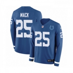 Men Nike Indianapolis Colts 25 Marlon Mack Limited Blue Therma Long Sleeve NFL Jersey