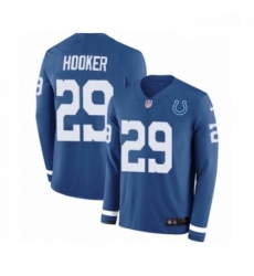 Men Nike Indianapolis Colts 29 Malik Hooker Limited Blue Therma Long Sleeve NFL Jersey