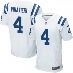 Men Nike Indianapolis Colts 4 Adam Vinatieri Elite White NFL Jersey