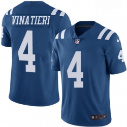 Men Nike Indianapolis Colts 4 Adam Vinatieri Limited Royal Blue Rush Vapor Untouchable NFL Jersey