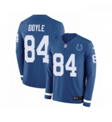 Men Nike Indianapolis Colts 84 Jack Doyle Limited Blue Therma Long Sleeve NFL Jersey