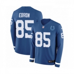 Men Nike Indianapolis Colts 85 Eric Ebron Limited Blue Therma Long Sleeve NFL Jersey