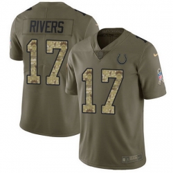 Nike Colts 17 Philip Rivers Olive Camo Men Stitched NFL Limited 2017 Salute To Service Jersey