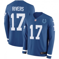 Nike Colts 17 Philip Rivers Royal Blue Team Color Men Stitched NFL Limited Therma Long Sleeve Jersey