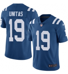Nike Colts #19 Johnny Unitas Royal Blue Team Color Mens Stitched NFL Vapor Untouchable Limited Jersey